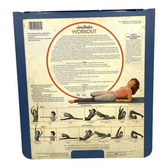 Jane Fonda's Workout Aerobics Exercise RCA SelectaVision CED Video Disc Vtg 1982 - Picture 2 of 6